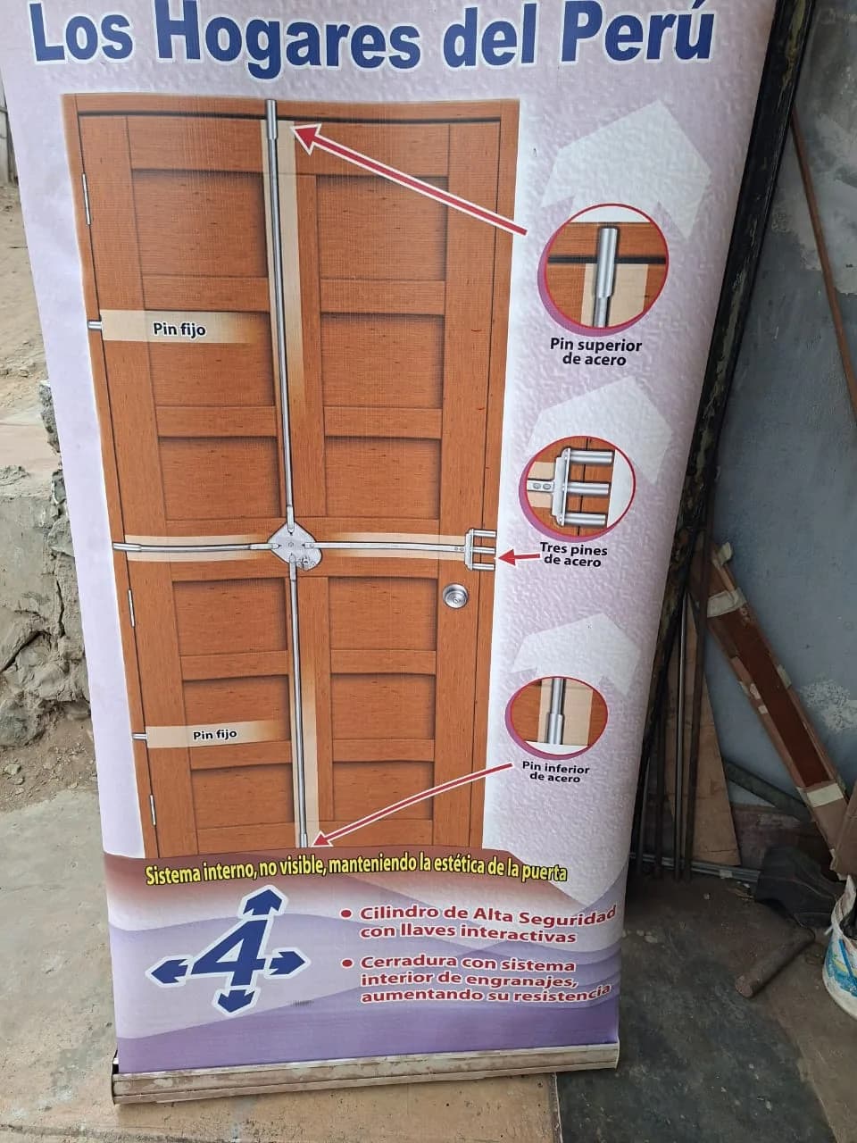 Sistema central en puerta doble