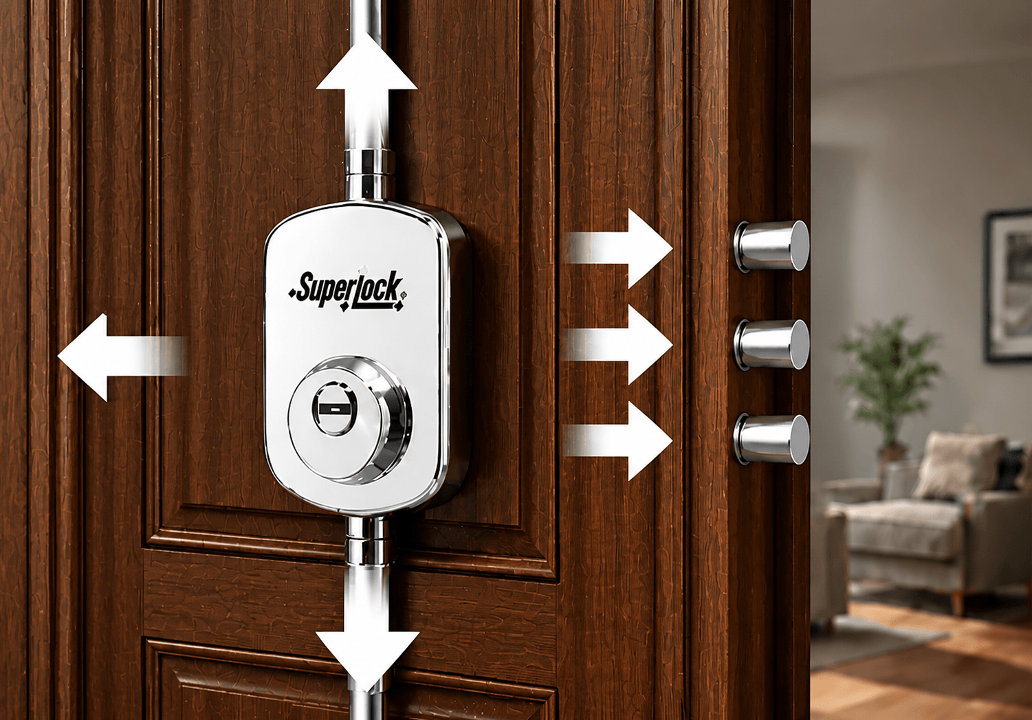 Cerradura central Superlock con seis direcciones de cierre